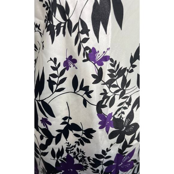 Apt. 9 Women's Satin Babydoll Slip Dress Nightgown with Purple Robe - Picture 9 of 10